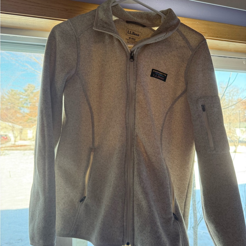 L.L. Bean Light Tan Fleece Jacket